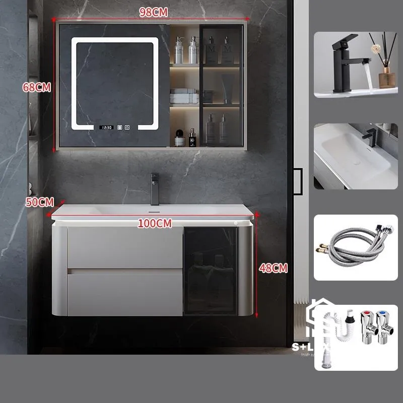 Bản vẽ thông số kích thước chi tiết bộ tủ chậu lavabo DH-02 bản 100cm (1000x480x480mm) Bản vẽ thông số kích thước chi tiết bộ tủ chậu lavabo DH-02 bản 100cm (1000x480x480mm)