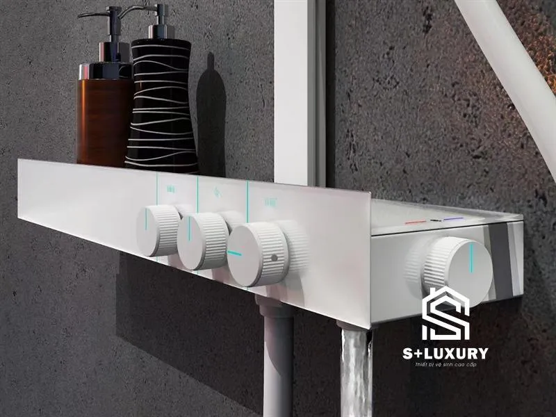 Sen tắm mặt kính hiển thị nhiệt độ DH-53 chính hãng Vòi sen mặt kính mặt kính cường lực DH-53 nhìn chính diện toàn thân
