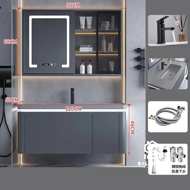 Phối cảnh phòng tắm hiện đại với tủ chậu lavabo mặt sứ tràn viền DH-03 Phối cảnh phòng tắm hiện đại với tủ chậu lavabo mặt sứ tràn viền DH-03