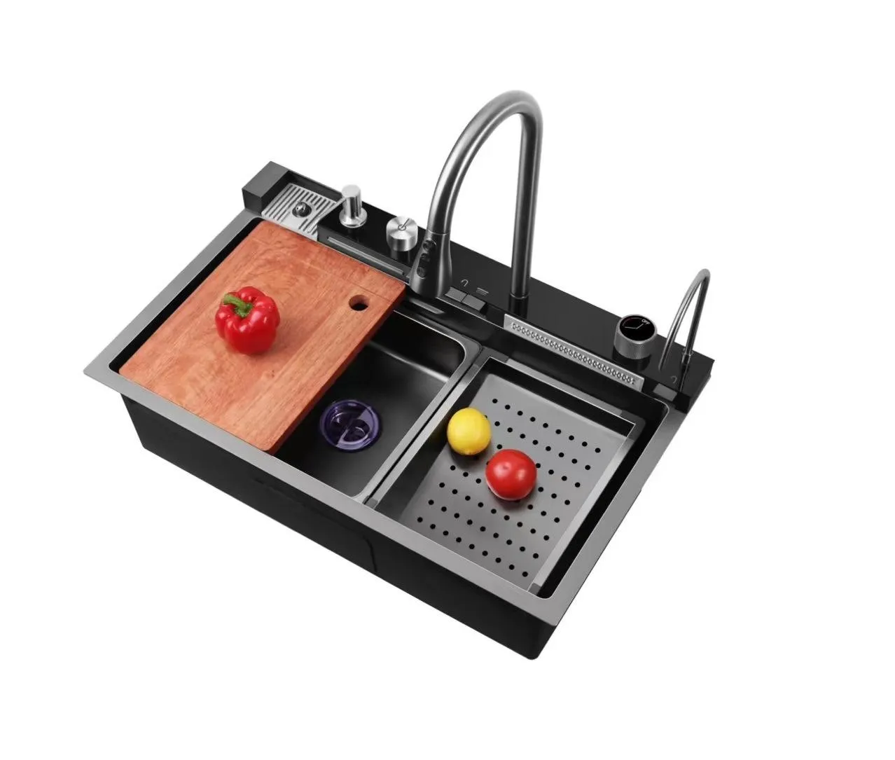 O1CN01ILJToX2FasdR0MEeo_!!3058228897-0-cib Chậu rửa bát 1 hố cao cấp hiển thị nhiệt độ inox 304 - Ảnh 1