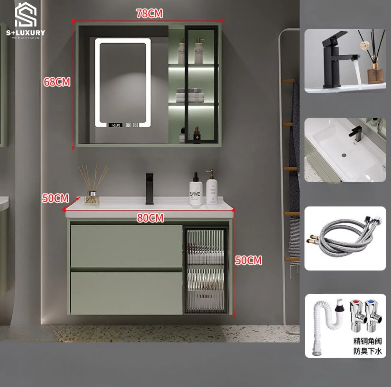 Chi tiết bề mặt cánh tủ dập nan sóng tinh tế kết hợp bo góc tròn mềm mại trên mẫu tủ phòng tắm DH-37 Chi tiết bề mặt cánh tủ dập nan sóng tinh tế kết hợp bo góc tròn mềm mại trên mẫu tủ phòng tắm DH-37