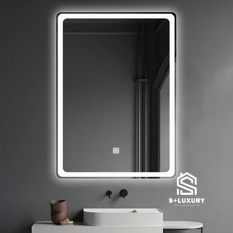 36 Gương nhà tắm LED cảm ứng hình chữ nhật Kiểu dáng dọc kích thước 70x90cm