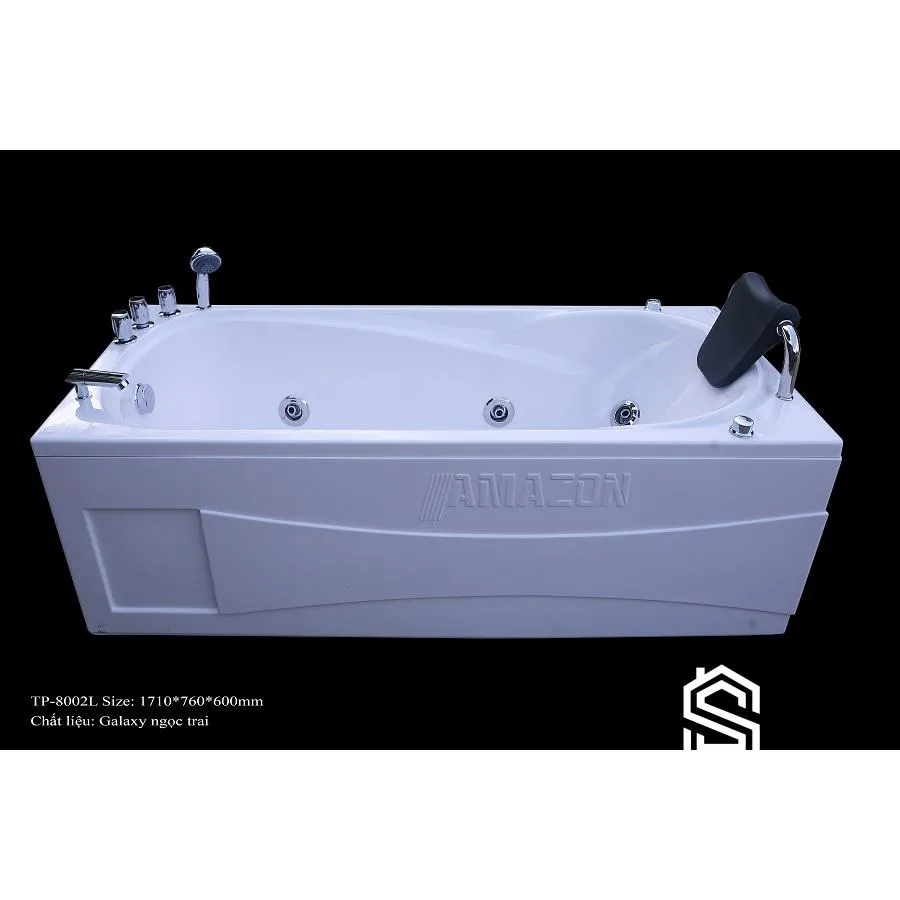 7683-0-bon-tam-massage-amazon-tp-8002l TP8002L - BỒN TẮM MASSAGER CHỮ NHẬT 1 GỐI YẾM TRÁI