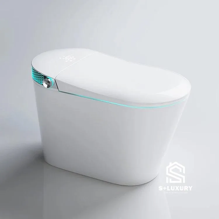 Bồn Cầu Thông Minh Tự Động Mở Nắp Sấy Khô S+ Luxury BC-02 Bồn cầu thông minh tự động mở nắp sấy khí ấm và sưởi bệ ngồi cao cấp S+ Luxury BC-02