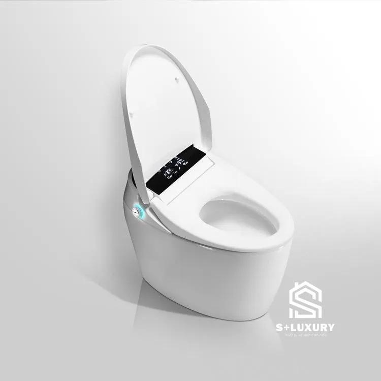 Bồn Cầu Thông Minh Xả Xoáy Kép S+ Luxury BC-17 Bồn cầu thông minh xả xoáy kép 360 độ tự động mở nắp S+ Luxury BC-17
