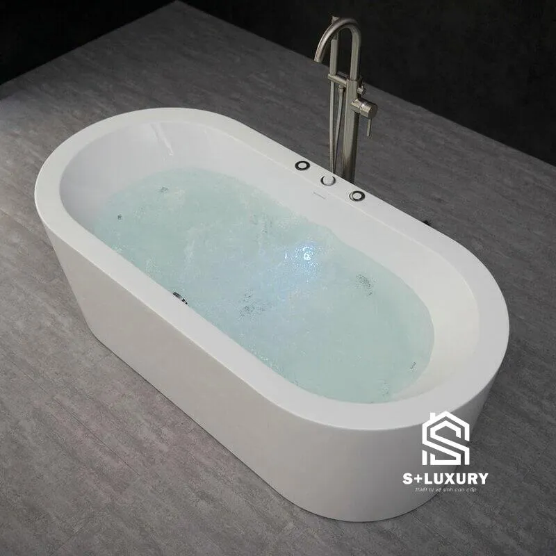 Bồn tắm massage acrylic cao cấp 1700x800mm S+ Luxury MW8215B-170MS sục thủy lực Bồn tắm massage acrylic cao cấp 1700x800mm S+ Luxury MW8215B-170MS sục thủy lực