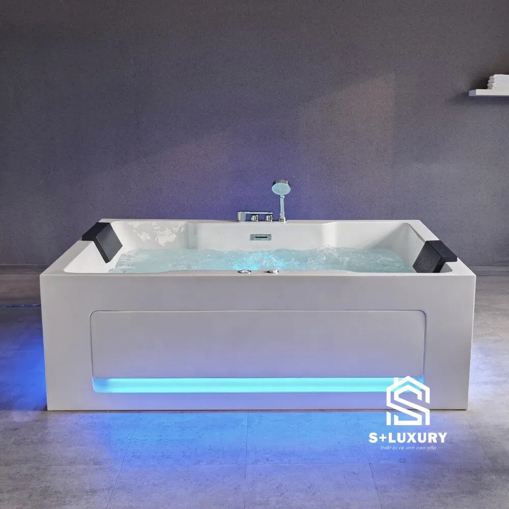 Bồn tắm massage đôi acrylic 1800x1200mm S+ Luxury MW6018-170.2MS 2 gối tựa Bồn tắm massage đôi acrylic 1800x1200mm S+ Luxury MW6018-170.2MS 2 gối tựa