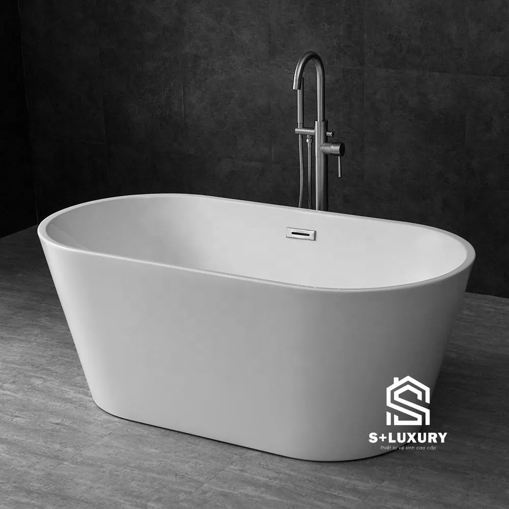 Bồn tắm ngâm acrylic trắng sứ 1600x750mm S+ Luxury MW8201-160 giữ nhiệt tốt Bồn tắm ngâm acrylic trắng sứ 1600x750mm S+ Luxury MW8201-160 giữ nhiệt tốt