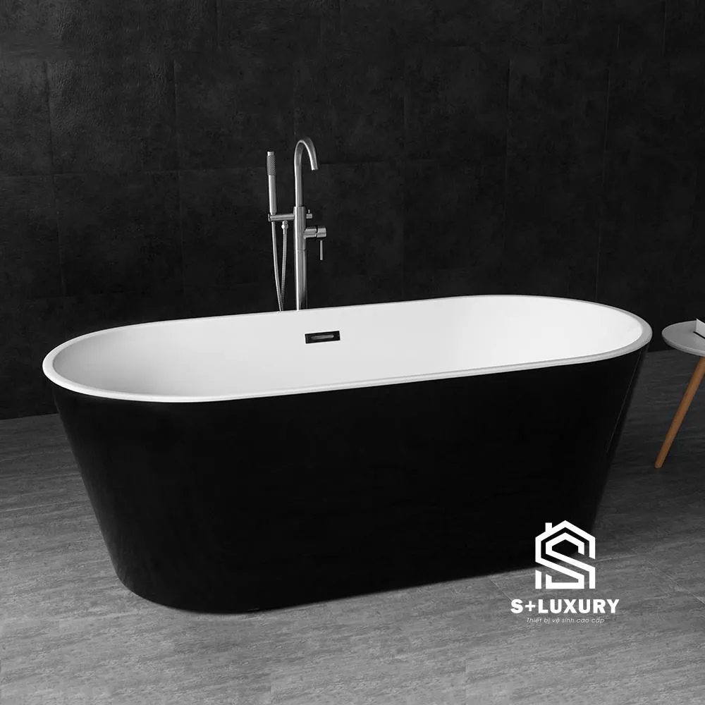 Bồn tắm ngâm acrylic trắng viền đen 1600x750mm S+ Luxury MW8201-160WB cao cấp Bồn tắm ngâm acrylic trắng viền đen 1600x750mm S+ Luxury MW8201-160WB cao cấp