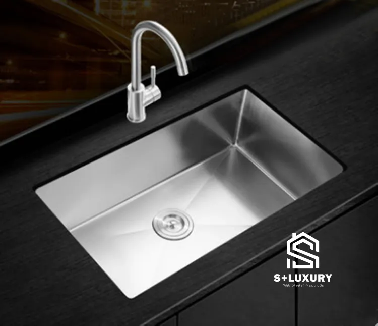 Chậu rửa bát 1 hố chống bám dính cao cấp CH7. phụ kiện thoát nước cao cấp Chậu rửa bát 1 hố inox 304 chống dính cao cấp CH7
