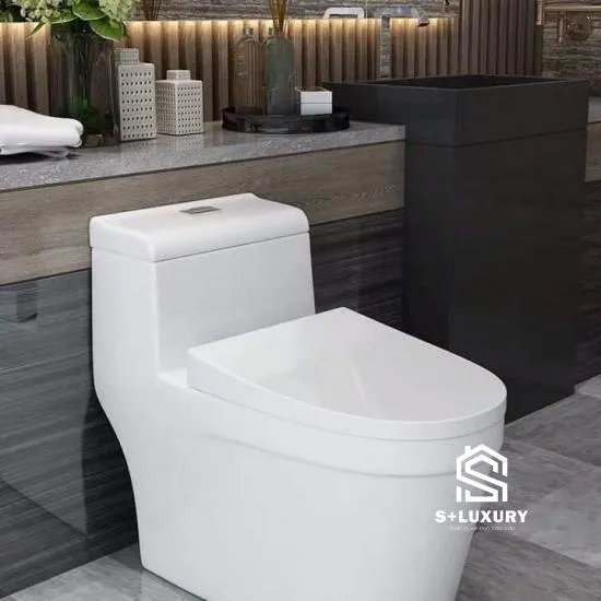 Bồn cầu nhà vệ sinh lùn nút lệch Men sứ T-B001 Bồn cầu nhà vệ sinh lùn nút lệch Men sứ T-B001