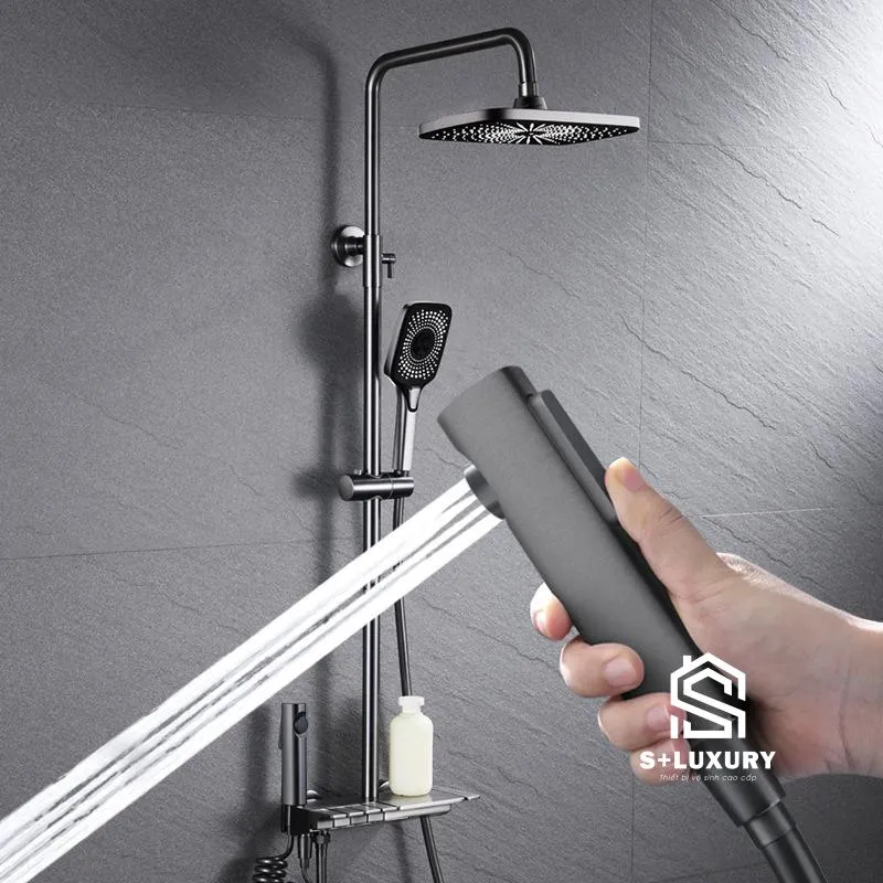 Sen Cây Tắm Đứng Nóng Lạnh 4 Phím Đàn Màu Xám S+ Luxury SC-01 chính hãng S+ Luxury
