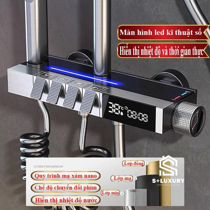 Sen Cây Tắm Đứng Nóng Lạnh Phím Đàn Màn LED S+ Luxury SC-13 chính hãng S+ Luxury Sen Cây Tắm Đứng Nóng Lạnh Phím Đàn Màn LED S+ Luxury SC-13 chính hãng S+ Luxury