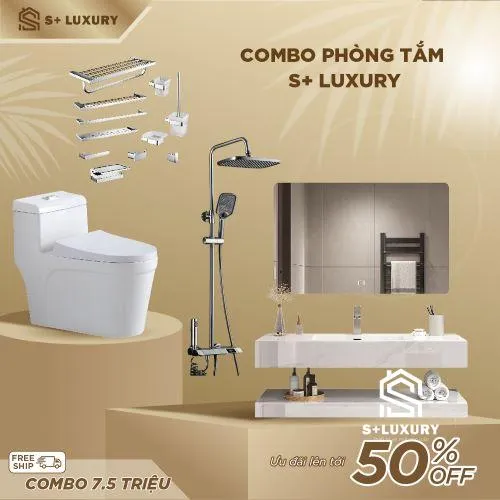 baner Combo phụ kiện phòng tắm S+ luxury giá 7.5 triệu - Ảnh 1
