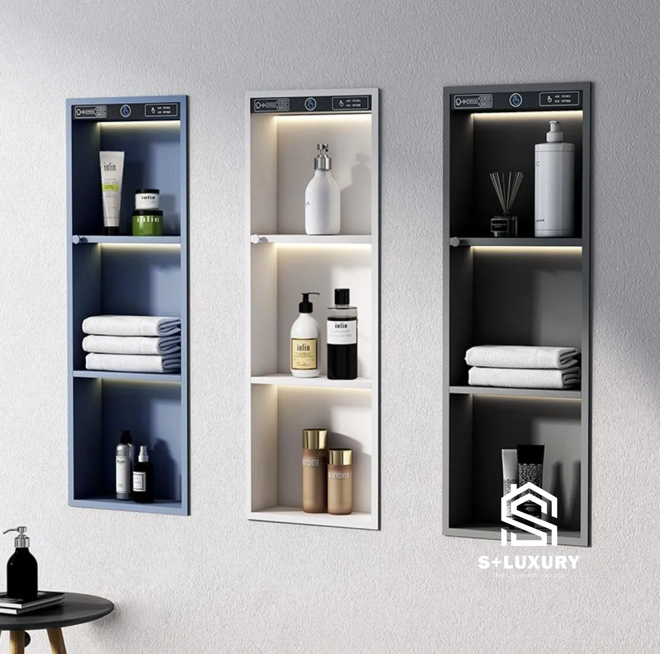 Hốc tường cho người dẫn đầu - Dòng Morandi Đèn LED hai màu - Điều khiển cảm ứng và giọng nói kép - Hàn và đánh bóng hoàn toàn bằng thép điện phân - 8