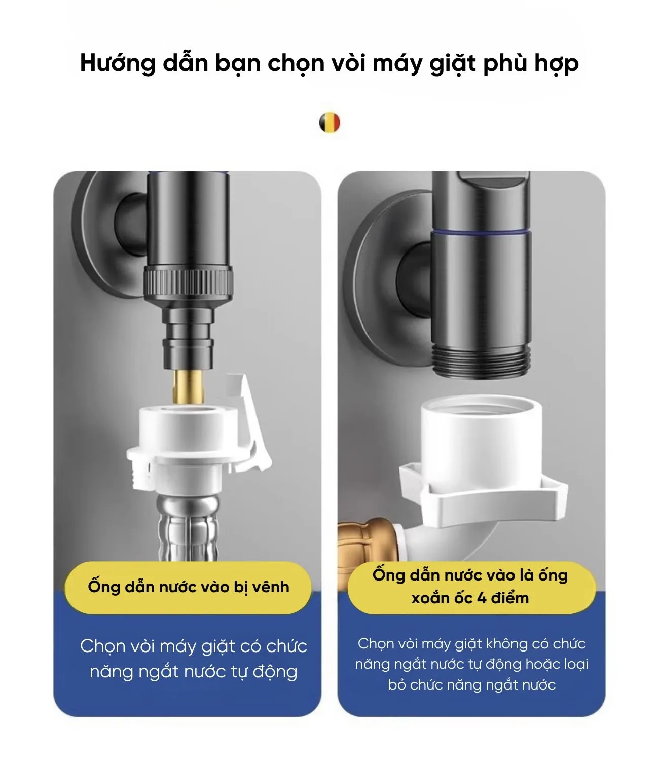 Cận cảnh nước mạ xám titan xước mờ sang trọng chống bám vân tay của vòi nước máy giặt tự ngắt VM-01 Cận cảnh nước mạ xám titan xước mờ sang trọng chống bám vân tay của vòi nước máy giặt tự ngắt VM-01