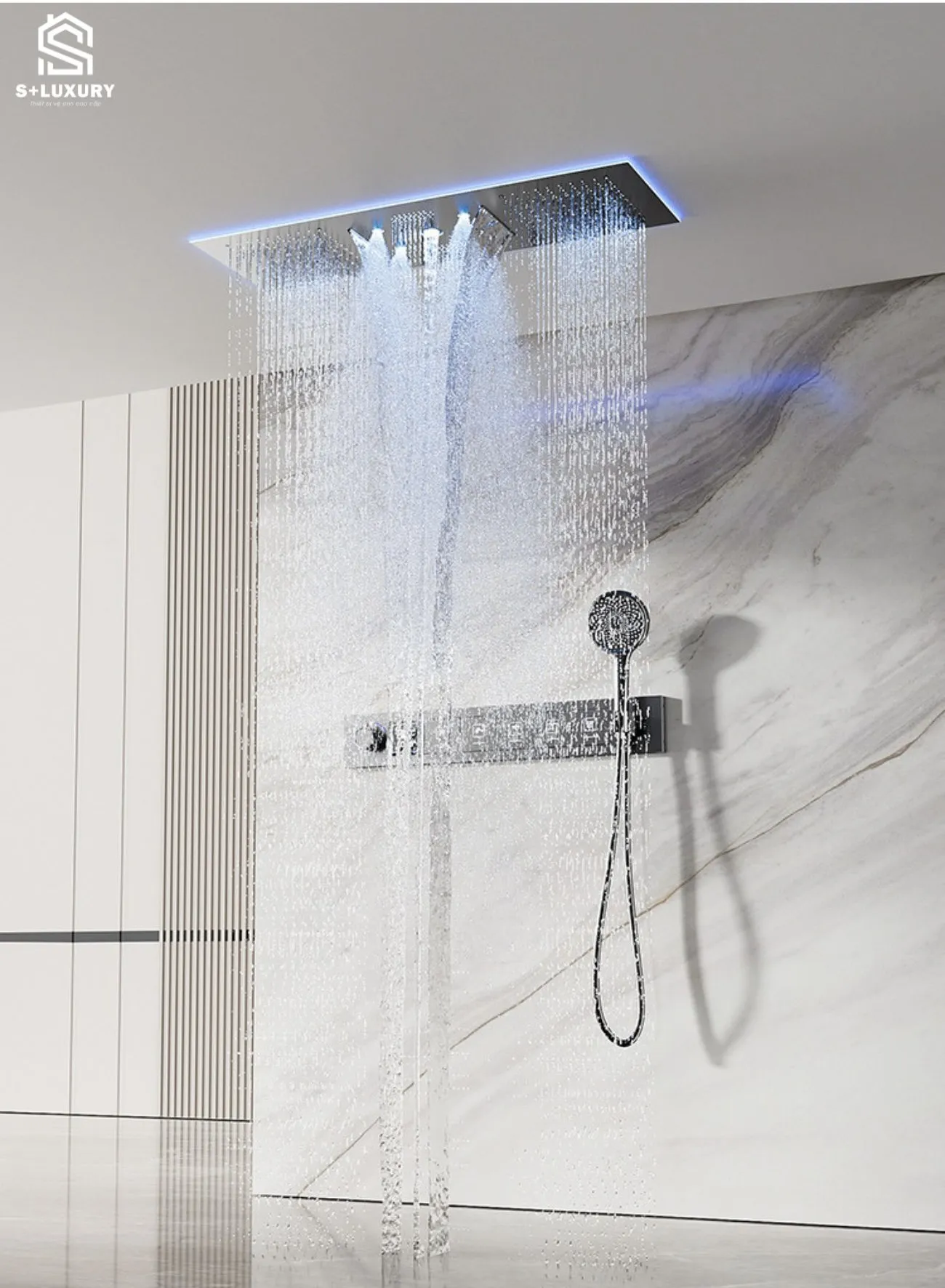 Bản Vẽ Kích Thước Kỹ Thuật Lắp Đặt Bộ Sen Tắm Âm Trần ST-04 Bản vẽ kích thước chi tiết và thông số kỹ thuật lắp đặt bộ sen tắm âm trần S+ Luxury ST-04