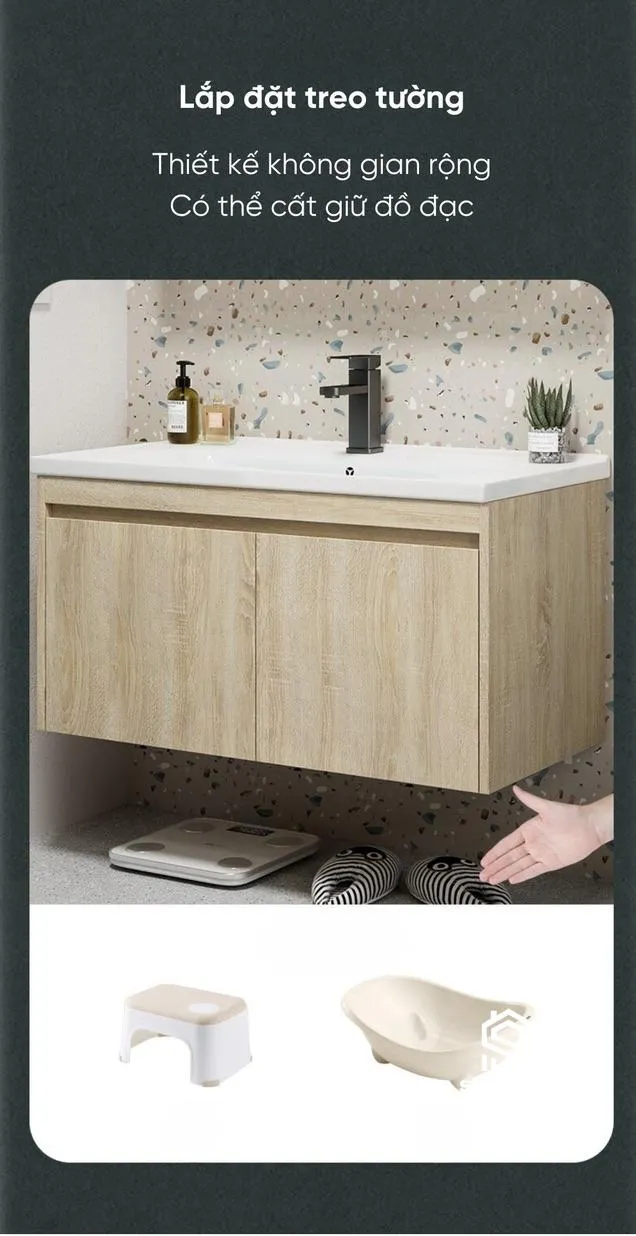 Bản vẽ kích thước kỹ thuật và cao độ lắp đặt bộ tủ chậu lavabo HM02 Bản vẽ kích thước kỹ thuật cao độ đường ống cấp thoát nước chờ cho bộ tủ chậu lavabo 80cm HM02