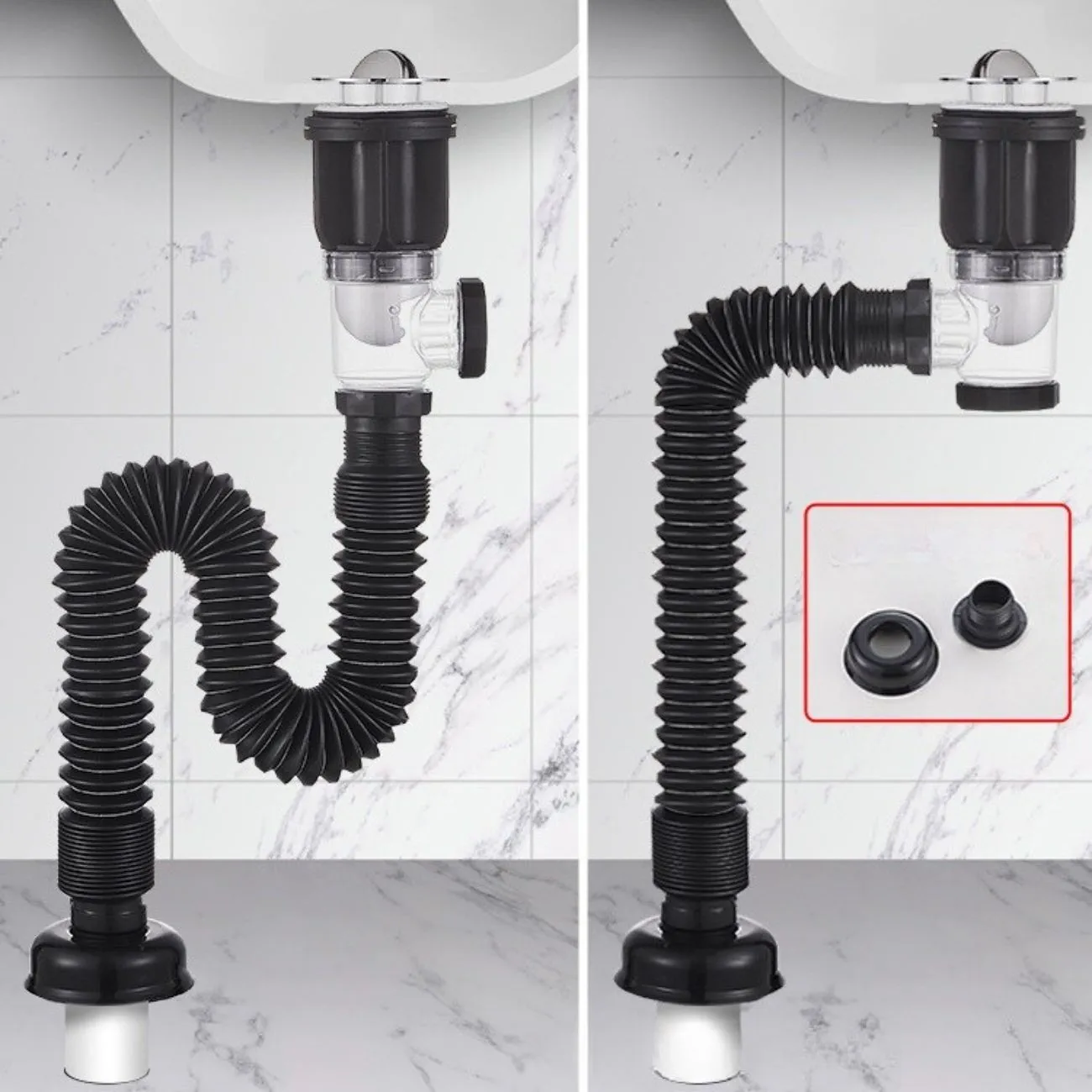 Chi Tiết Phụ Kiện Và Thông Số Kỹ Thuật Bộ Xi Phông Lavabo Trọn bộ phụ kiện đầu xả lật inox đường kính 60mm và ống thoát tiêu chuẩn tương thích mọi lavabo