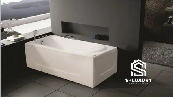 Bồn tắm 1m5 kích thước 1500x750mm Bồn tắm 1m5 kích thước 1500x750mm đặt sàn trong phòng tắm nhà phố