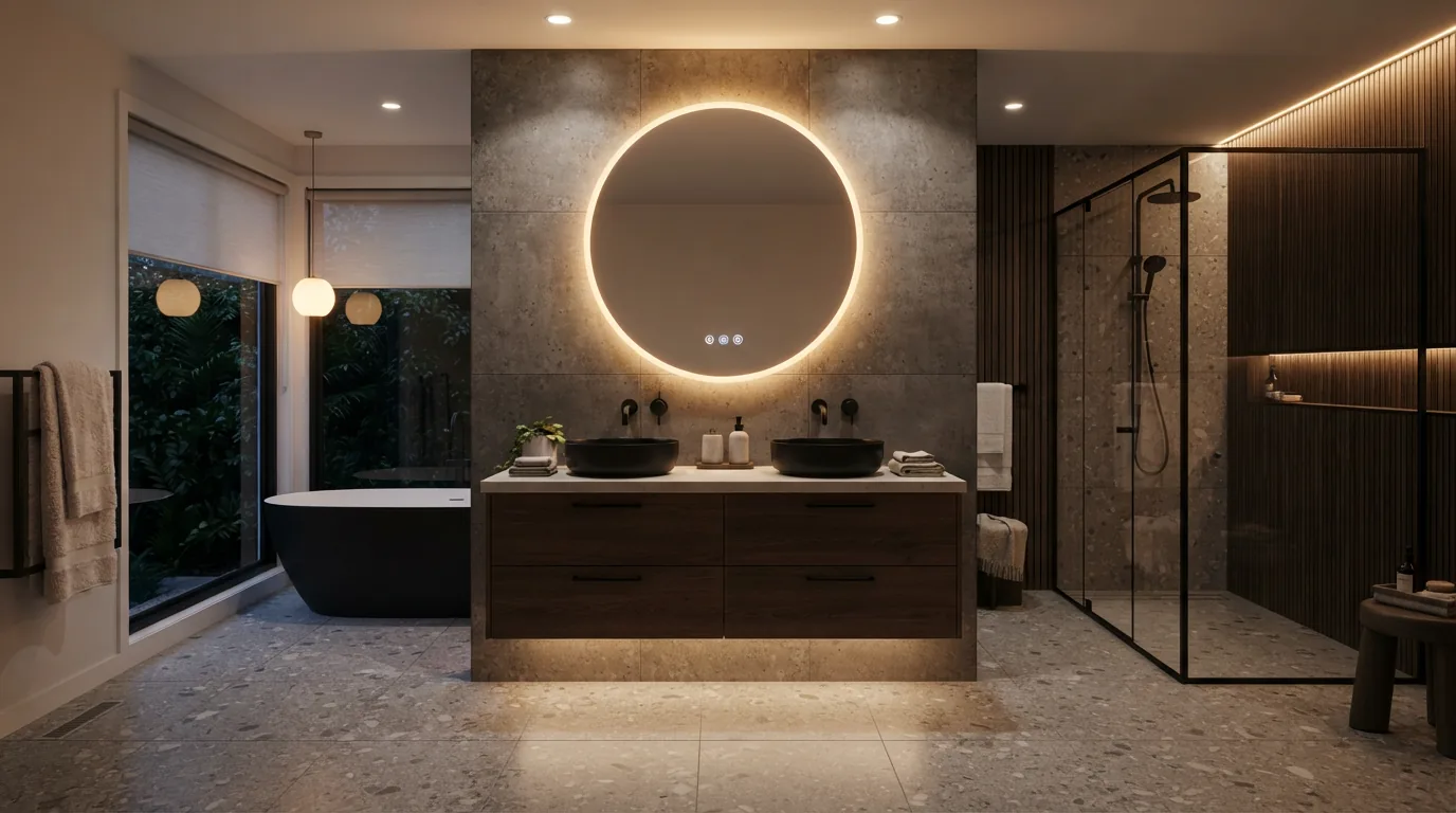 Gương nhà tắm LED cảm ứng hình chữ nhật kiểu dáng ngang S+ Luxury GL-01 phôi Bỉ AGC sang trọng