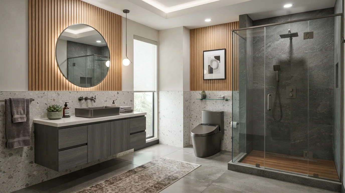 Phòng tắm hoàn thiện thực tế đồng bộ 100% từ thiết bị vệ sinh S+ Luxury