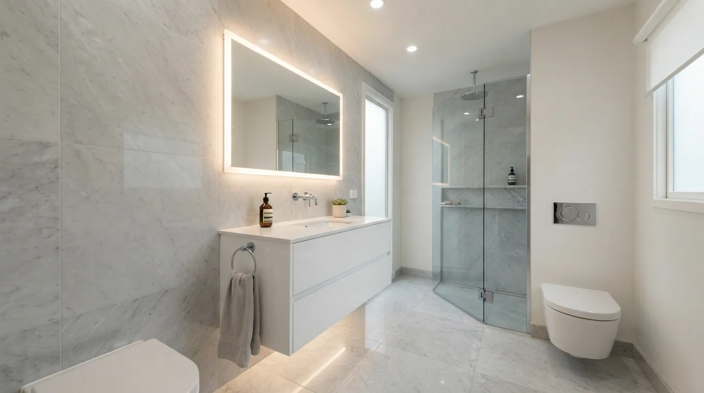 Bộ tủ chậu lavabo Acrylic bóng gương 80cm phản chiếu ánh sáng mở rộng không gian phòng tắm