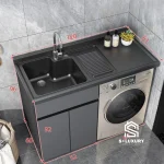 Tủ kê máy giặt ban công kiêm chậu rửa DH-23 – hình chi tiết 4