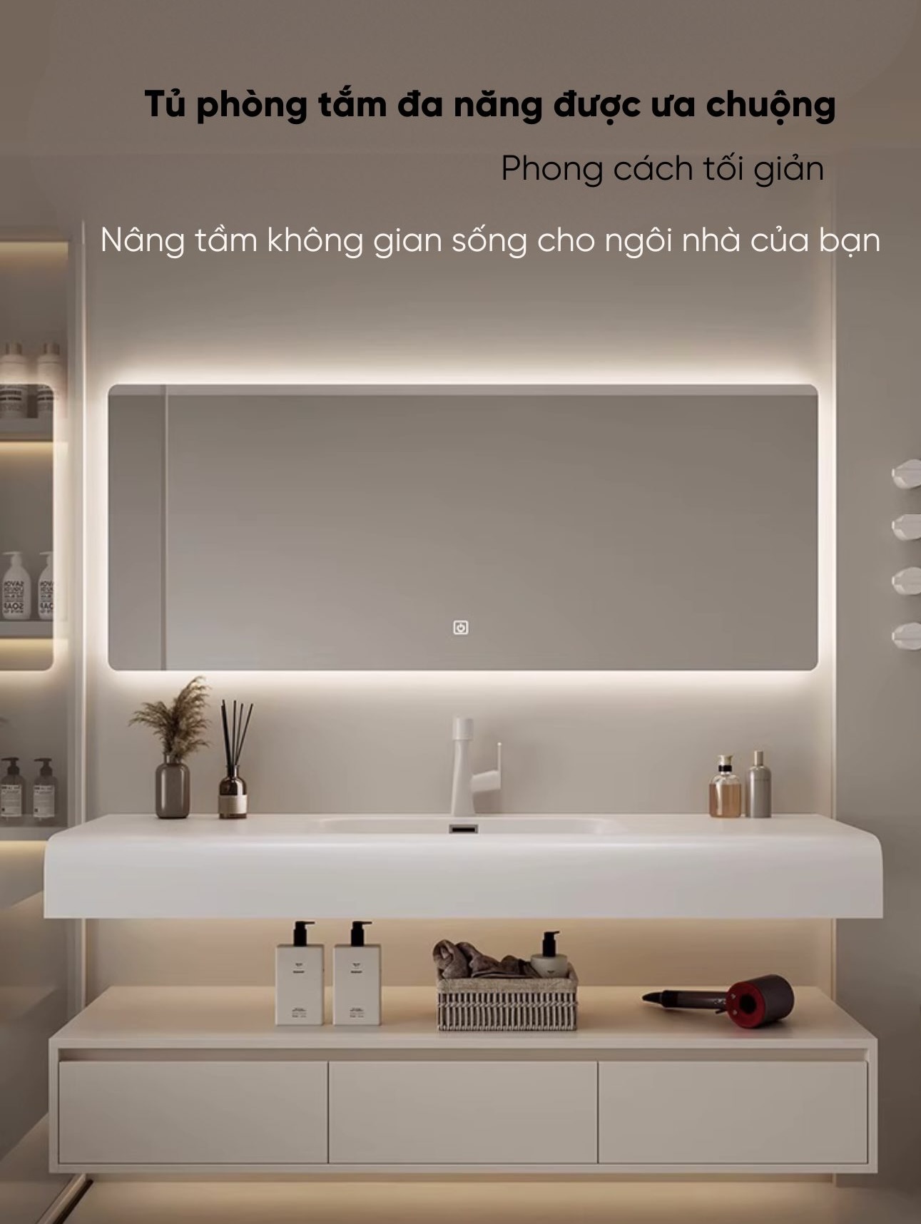 tủ chậu 2 tầng viền bo tròn