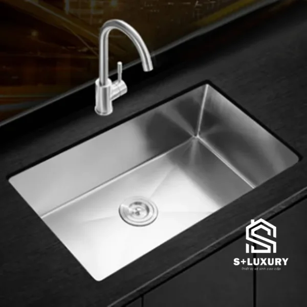 Chậu bếp 1 hố chống bám dính cao cấp CH7. phụ kiện thoát nước cao cấp