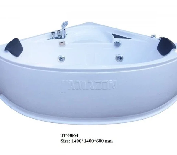 Bồn tắm góc massage đôi ngọc trai 1400x1400mm S+ Luxury TP8064 2 gối sục khí