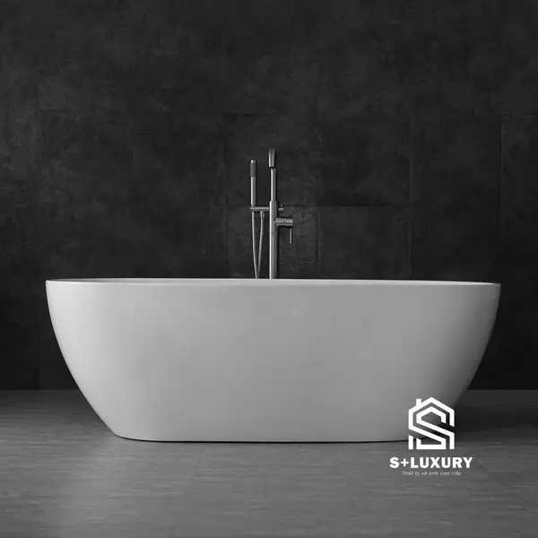 Bồn tắm ngâm acrylic bo tròn 1700x800mm S+ Luxury MW8223-170 chống trơn trượt