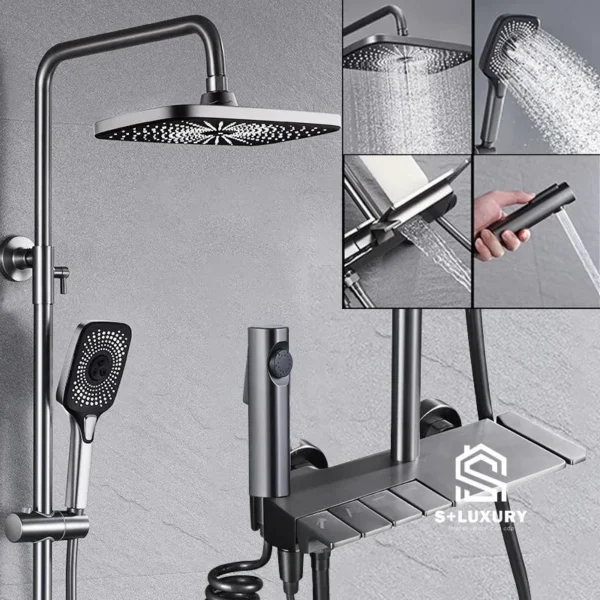 Vòi hoa sen tắm phím đàn cảm ứng SC-01 nhìn chính diện toàn thân