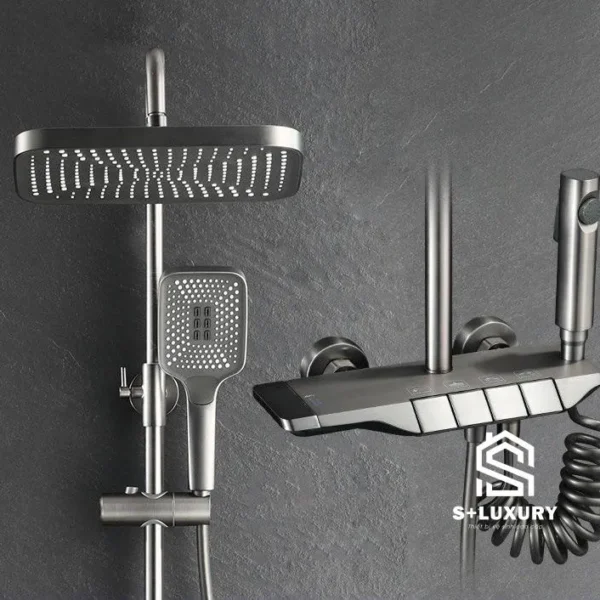 Bộ vòi sen tắm phím đàn cảm ứng SC-14 nhìn chính diện toàn thân
