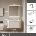 Bản vẽ kích thước bộ tủ lavabo DH-32 bản 60cm