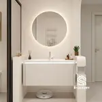 Bộ tủ chậu lavabo liền khối cao cấp mẫu mới 2026 DH-248 kèm tủ gương LED