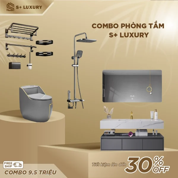 Combo Thiết Bị Vệ Sinh Trọn Bộ Nhà Tắm S+ Luxury CB-02 trọn bộ cao cấp S+ Luxury CB-02 hình chi tiết 3