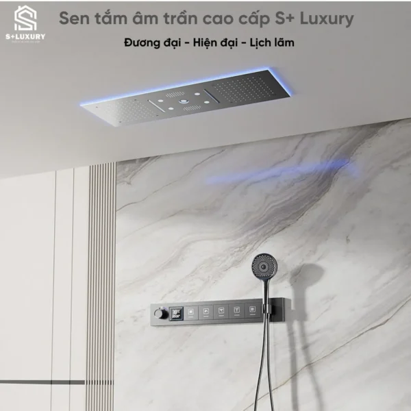 Sen tắm âm trần đèn LED ST-04 nhìn chính diện toàn thân