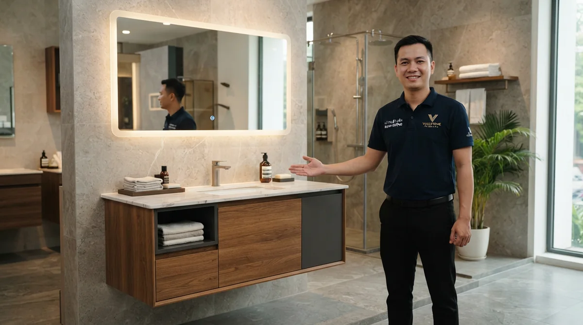 Cẩm nang chọn tủ chậu lavabo phòng tắm hiện đại sang trọng chuẩn chuyên gia KTV Mạnh Cường