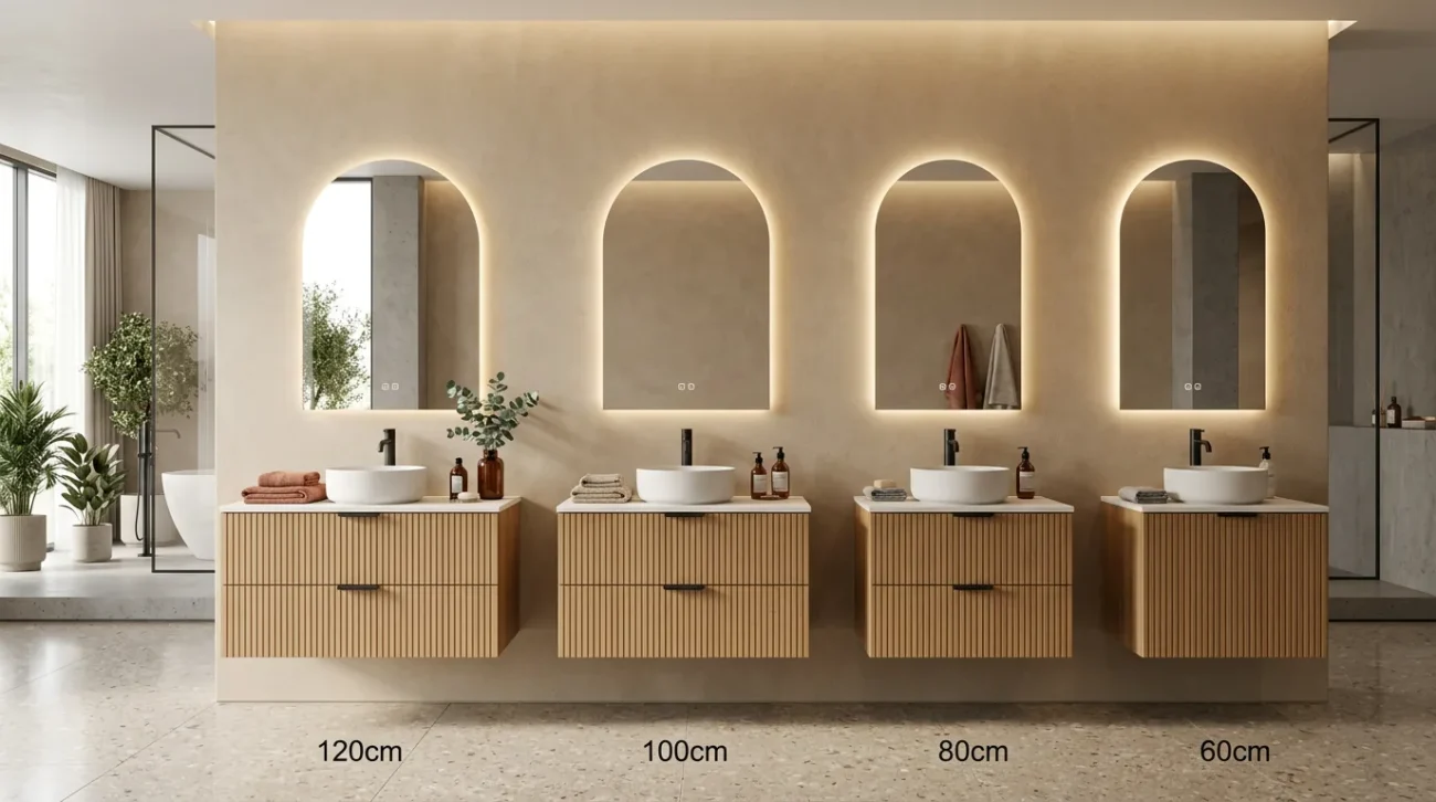 Bảng kích thước tủ chậu lavabo tiêu chuẩn từ 50cm đến 140cm cho mọi không gian phòng tắm