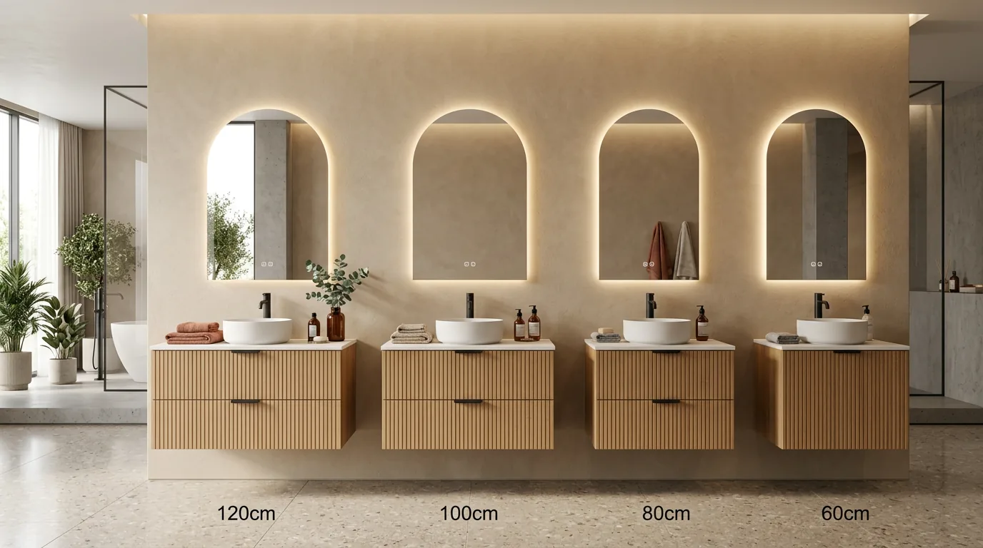Bảng kích thước tủ chậu lavabo tiêu chuẩn từ 50cm đến 140cm cho mọi không gian phòng tắm