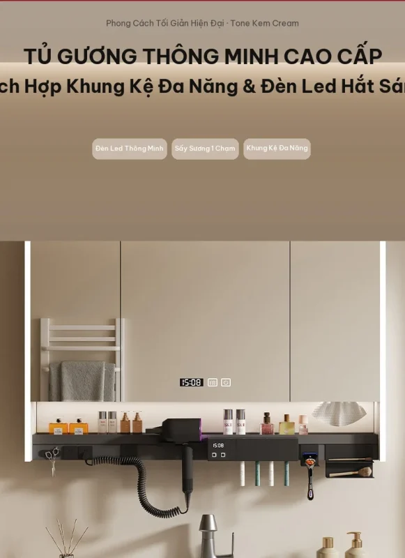 Tủ chậu lavabo phong cách luxury cao cấp mặt đá tràn viền 100cm
